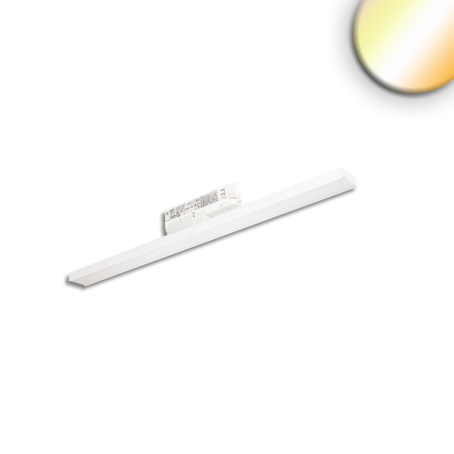 ISOLED 3-PH Linearleuchte prismatisch, 60cm, 32W, weiß, 3000|3500|4000K, CRI90, dimmbar - 1