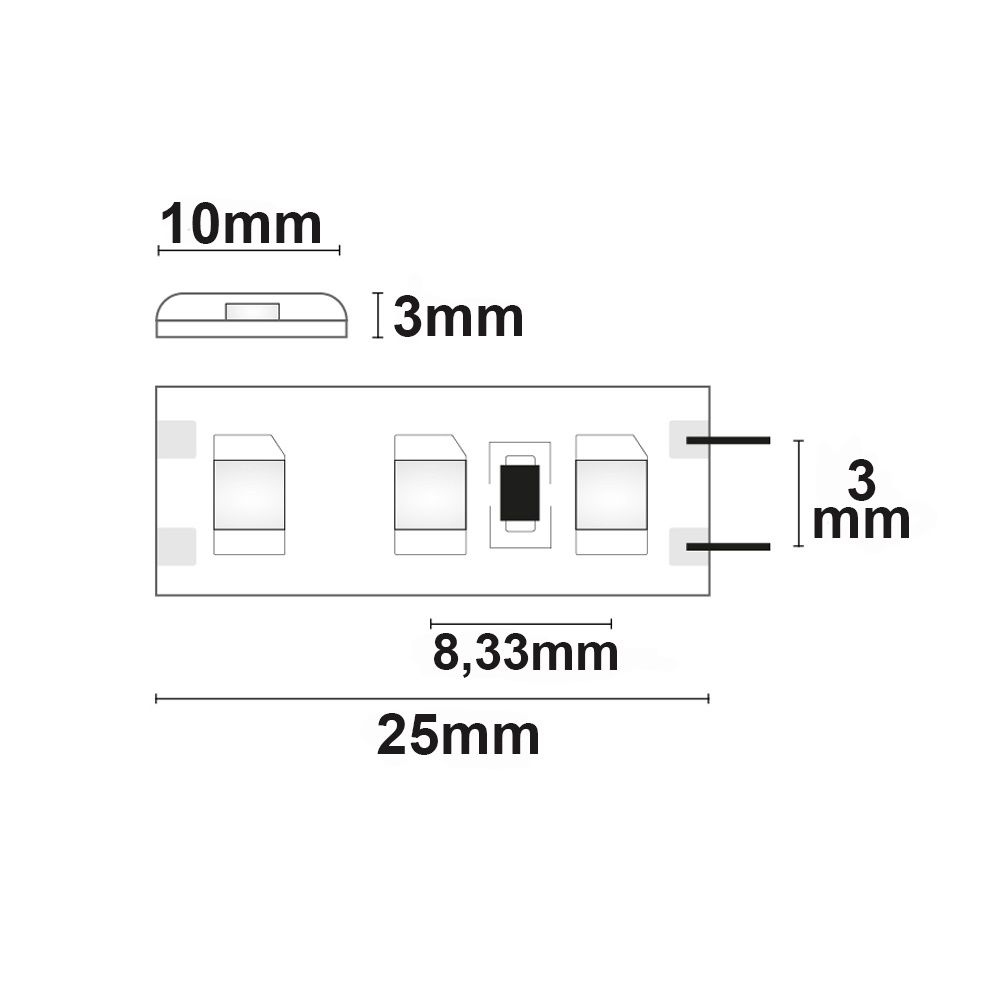 ISOLED LED SIL845 Flexband, 12V DC, 9,6W, IP66, 4500K, 5m Rolle, 120 LED/m - 4