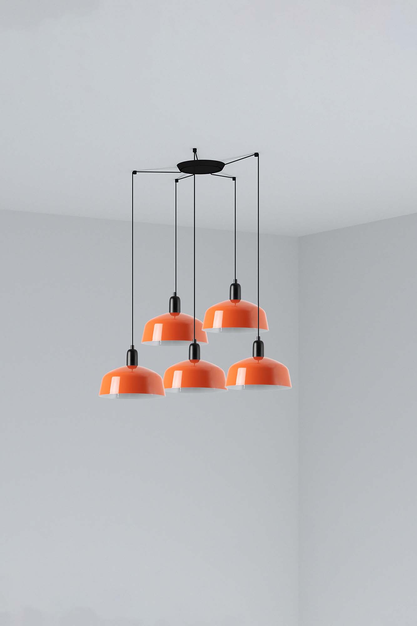 Faro TATAWIN M Metall 5L Pendelleuchte Orange-rot - 1