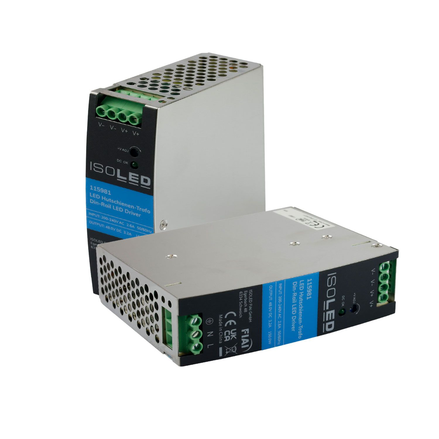 ISOLED LED Hutschienen-Trafo 48V, 48~55V/DC, 0-150W - 1