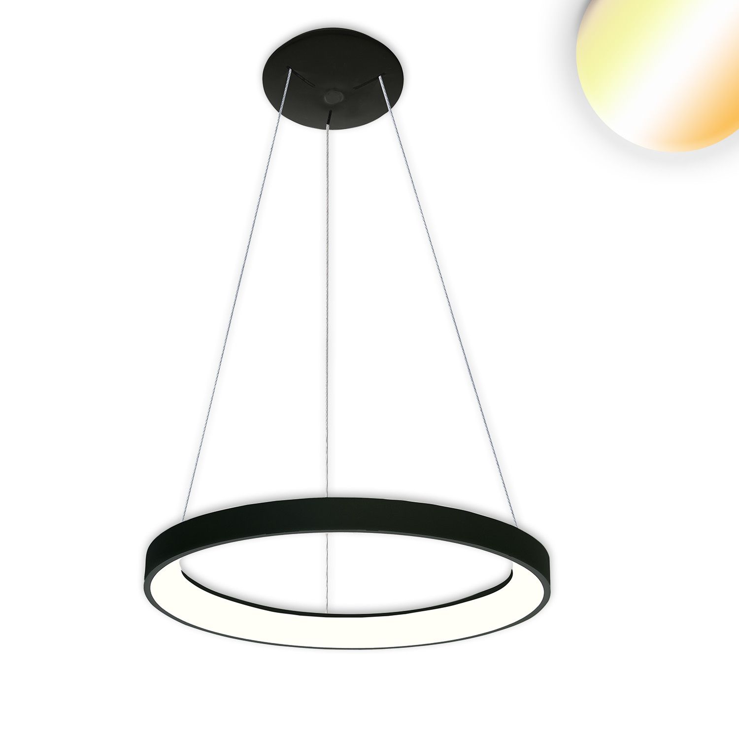 ISOLED LED Hängeleuchte Orbit 480, schwarz, 38W, rund, ColorSwitch 3000|3500|4000K, dimmbar - 1