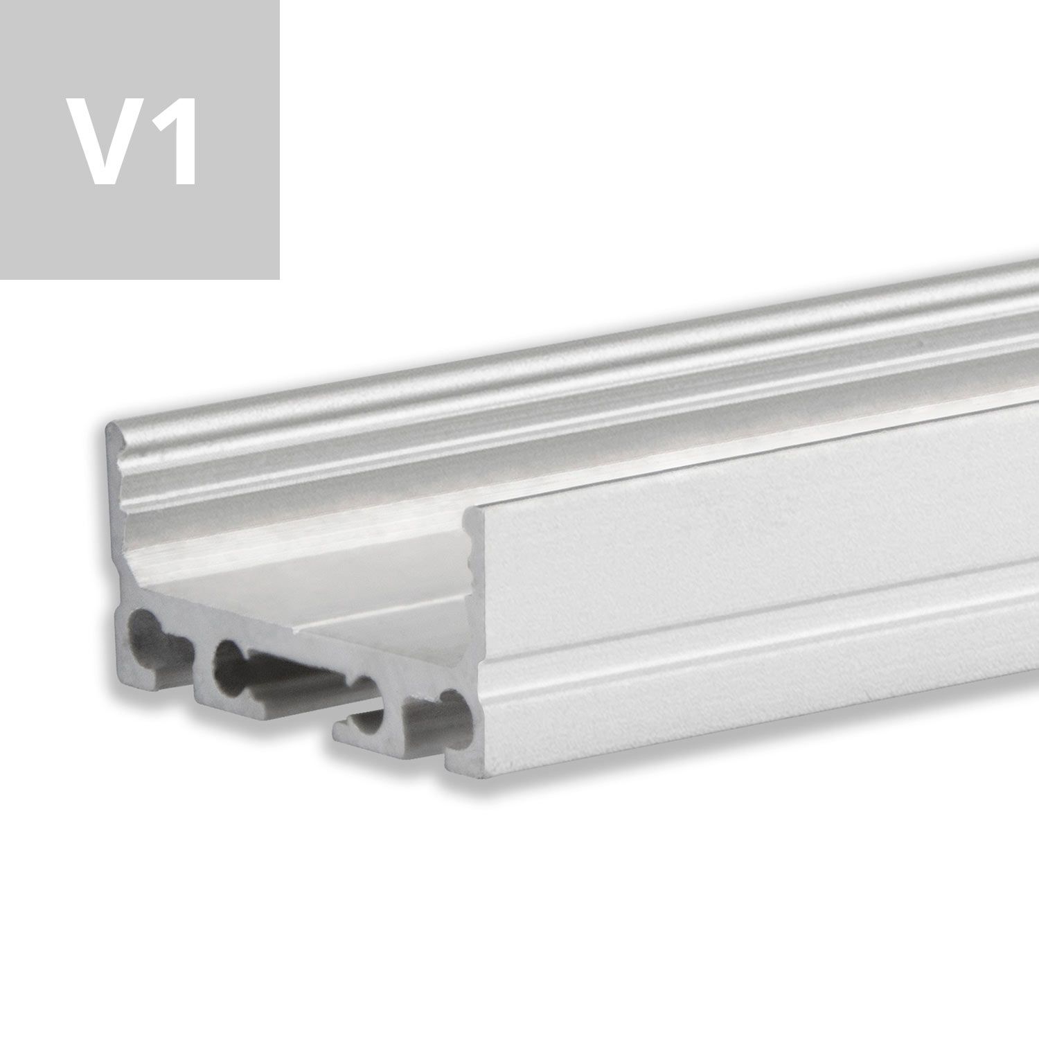 ISOLED LED Aufbauprofil SURF20 FLAT V1 Aluminium eloxiert, 200cm - 1