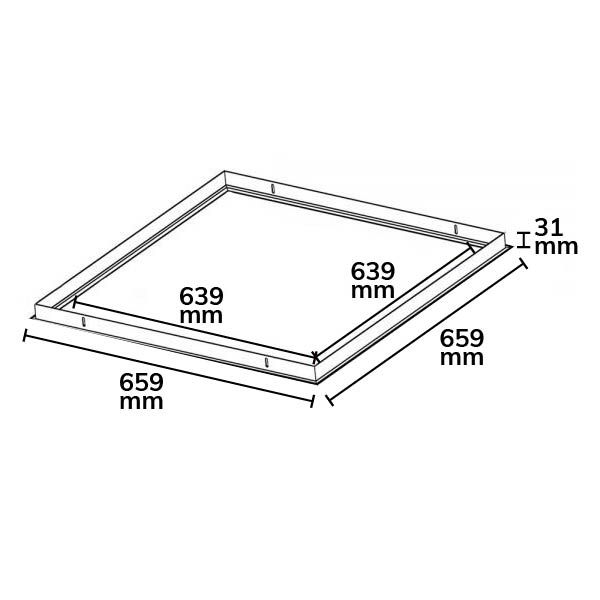 ISOLED Einbaurahmen weiß RAL 9016 für LED Panel 625x625 - 2