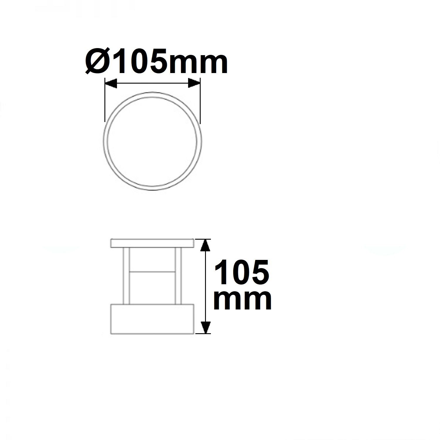 ISOLED LED Leuchte Poller-5, 6W, sandschwarz, warmweiß - 2