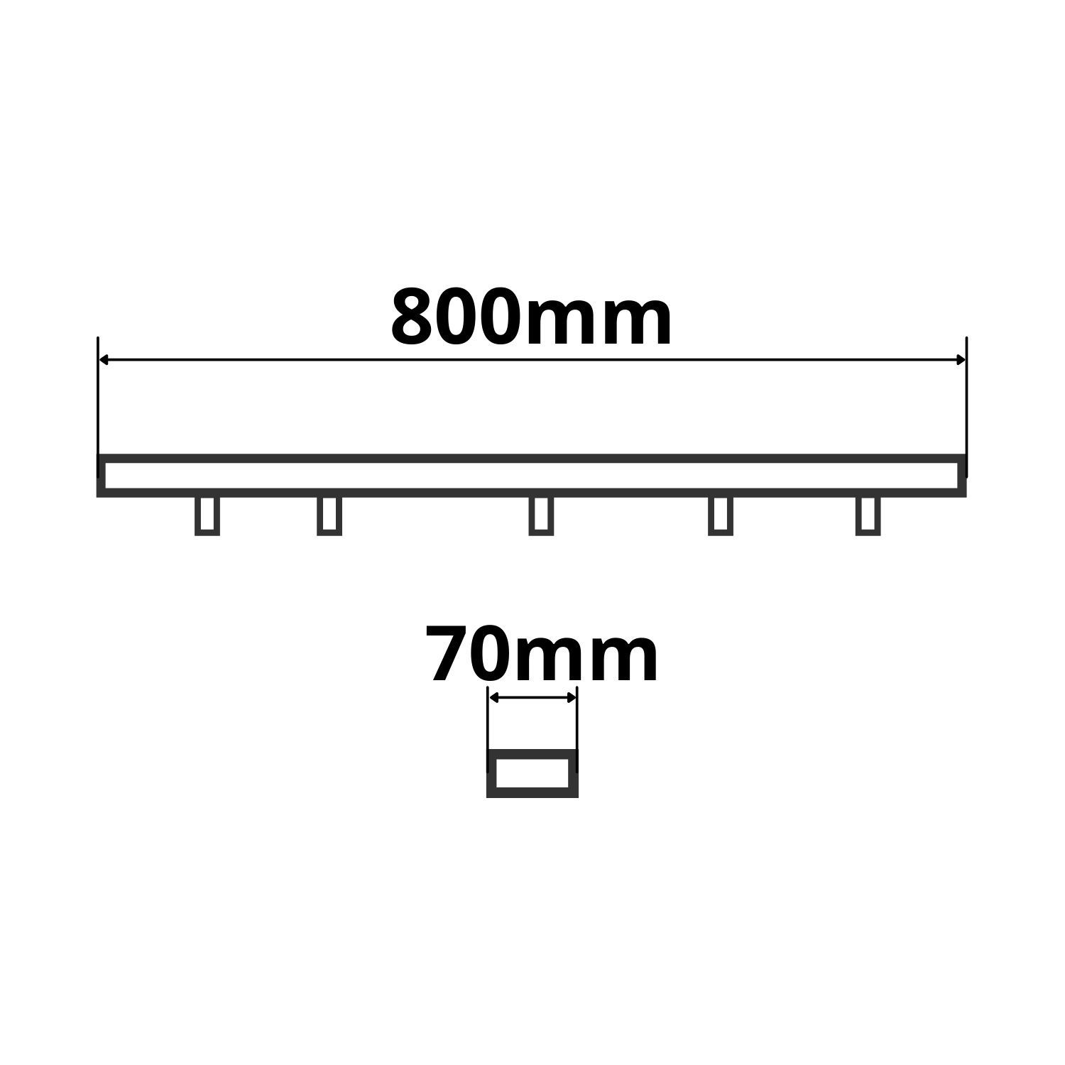 ISOLED Deckenbaldachin länglich, schwarz, für 3-Fachabhängung - 2