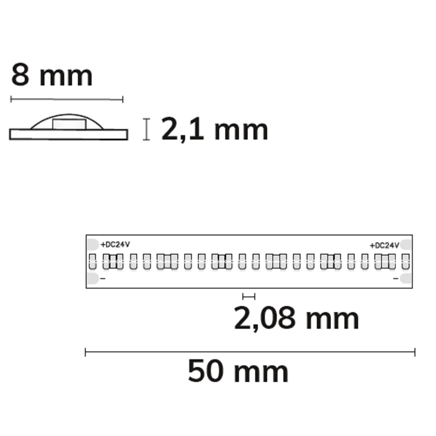 ISOLED LED COB940 Linear Flexband, 24V DC, 8W, IP20, 4000K, 5m Rolle, 480 LED/m - 3