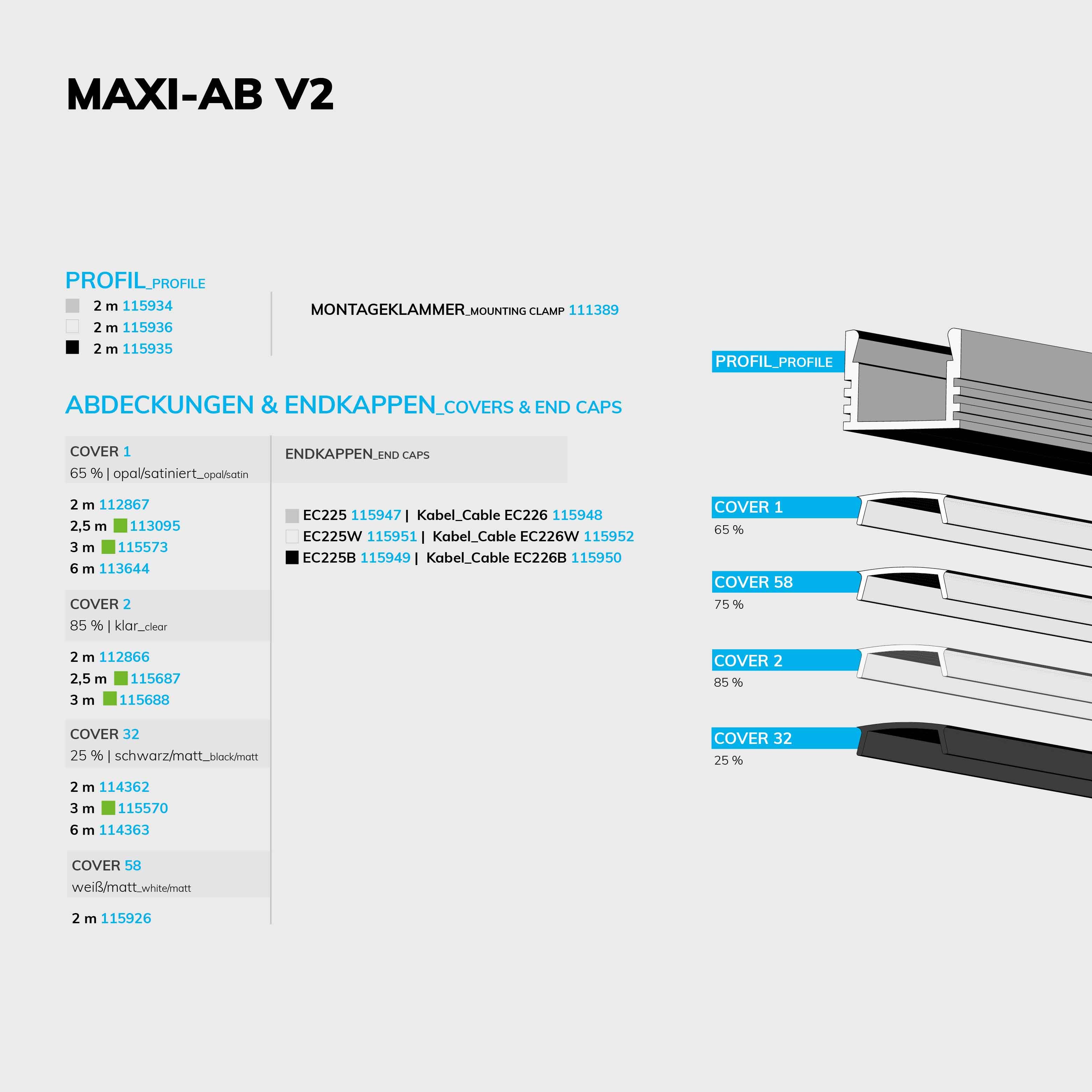ISOLED LED Montageprofil MAXI-AB V2, weiß RAL9010 L: 200cm - 3