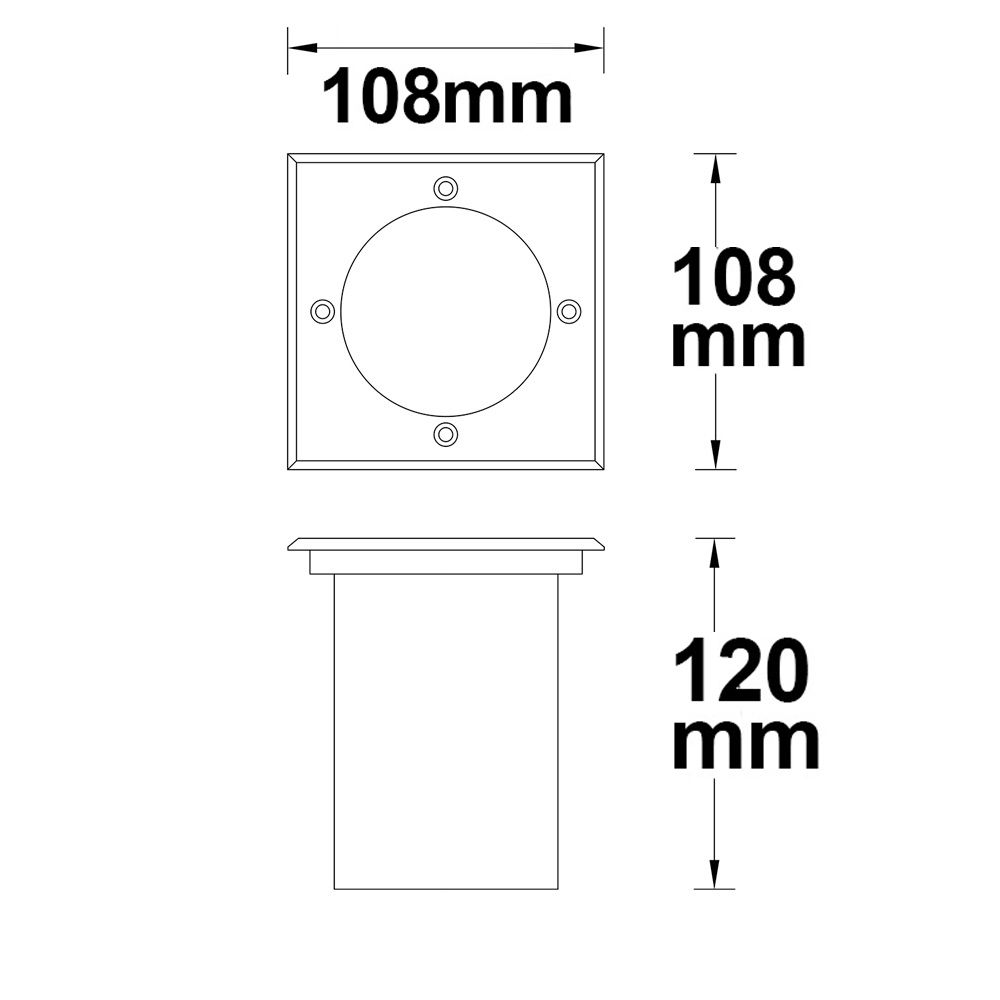 ISOLED Bodeneinbaustrahler für GU10, eckig, IP67, exkl. Leuchtmittel - 3