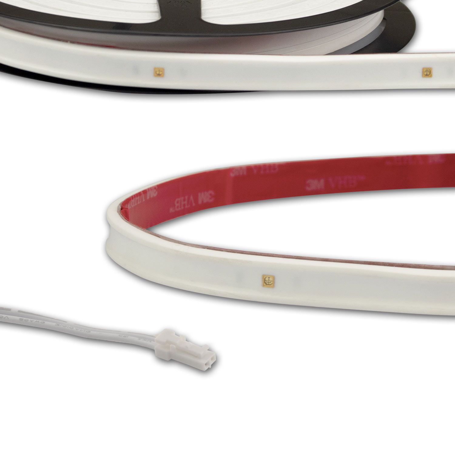 ISOLED LED UV-C MiniAMP Flexband 270nm, 12V DC, 3W, IP54, 58cm, weiß, eins. Kabel + maleAMP, 12 LED/m - 1