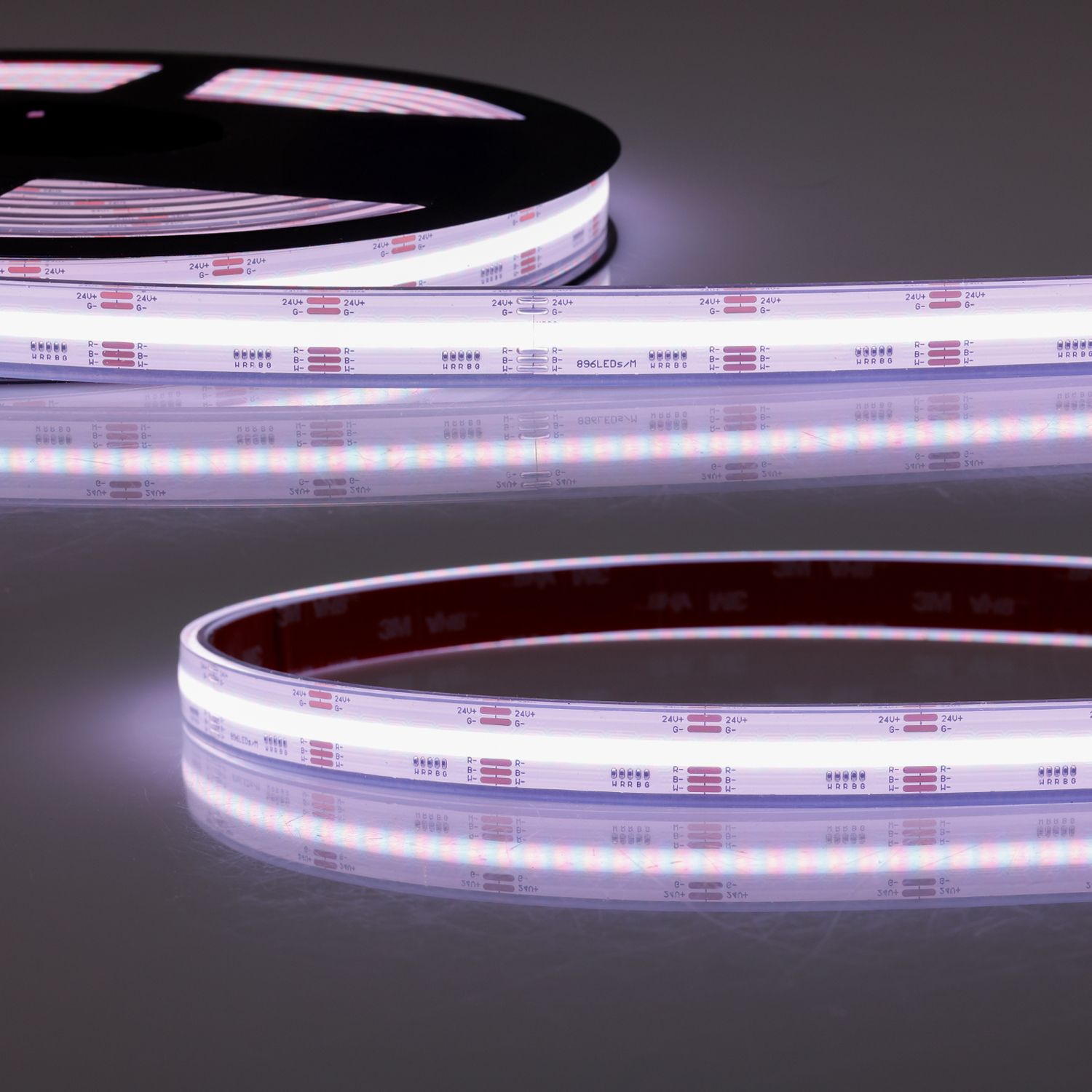 ISOLED LED Aqua COB RGB+2700K Linear Flexband, 24V DC, 20W, IP68, 5m Rolle, 896 LED/m - 1