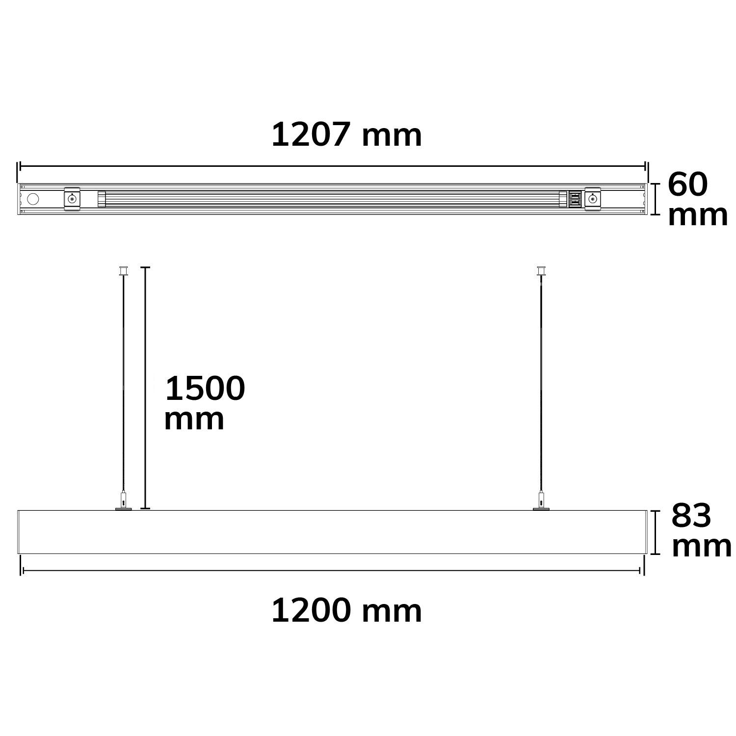 ISOLED LINKLINE50 LED Aufbau/Hängeleuchte, 120cm, 30W, UGR