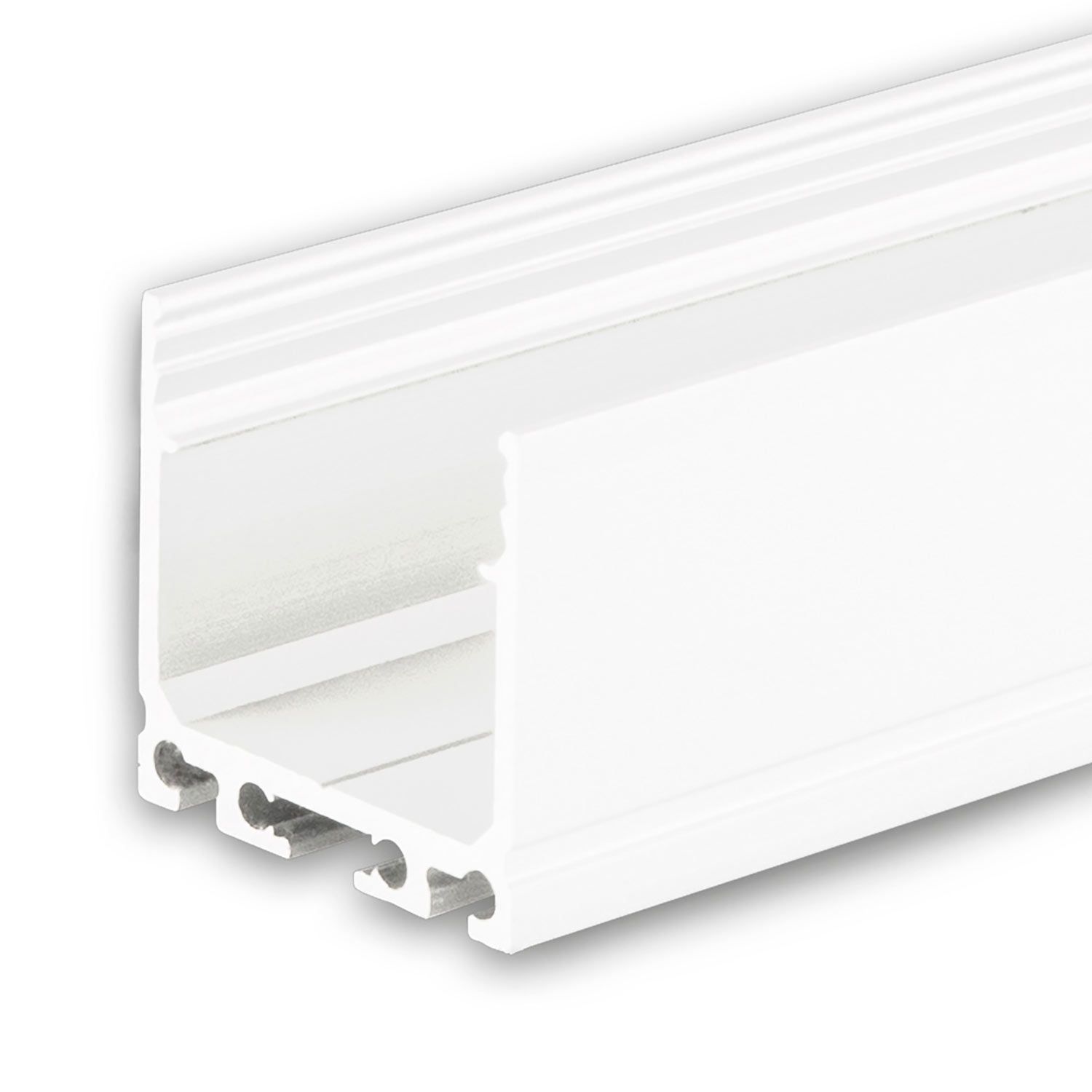ISOLED LED Aufbauprofil SURF20 Aluminium pulverbeschichtet weiß RAL 9010, 200cm - 1