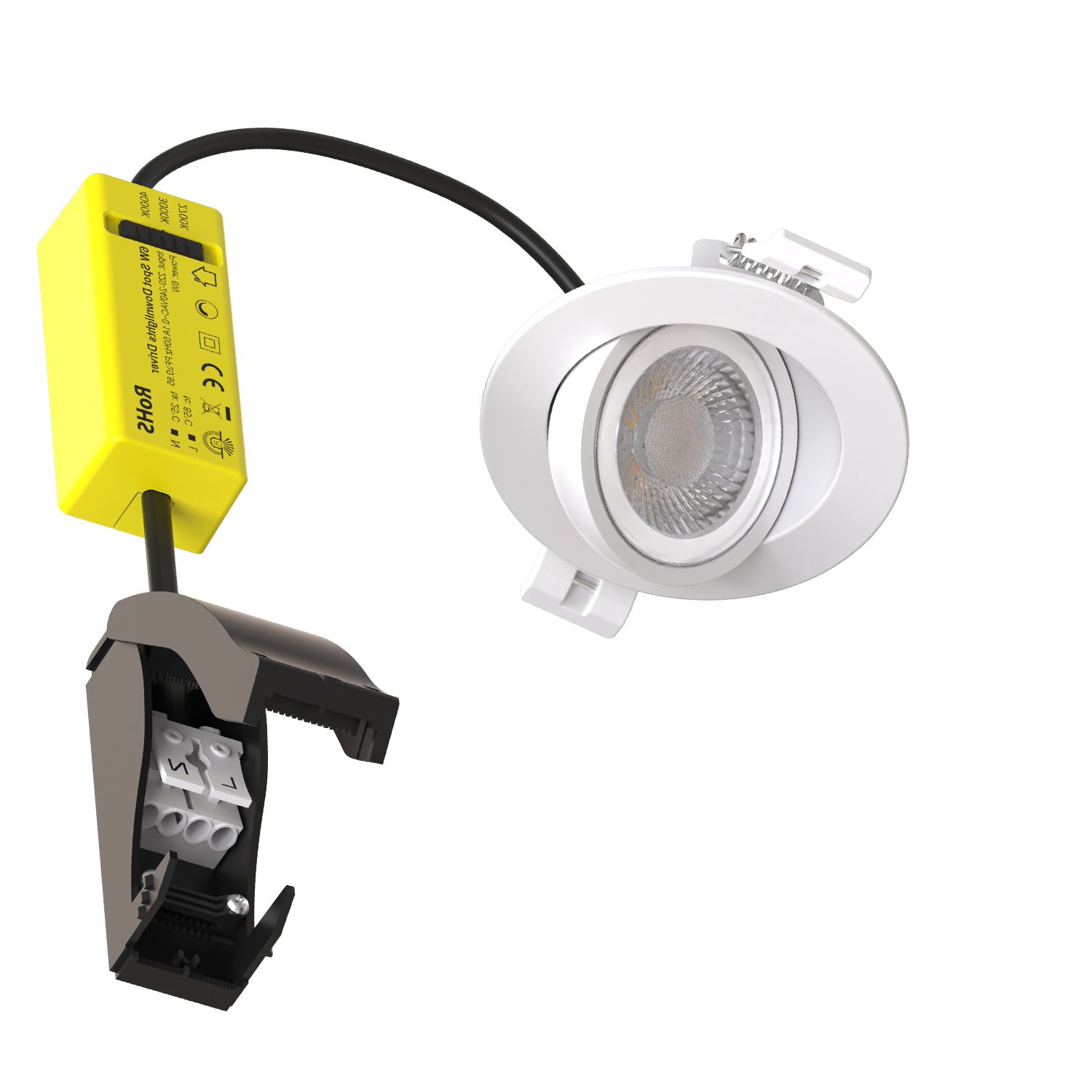 ISOLED LED Einbaustrahler Sphere-68 schwenkbar, 6W, 40°, 2700|3000|4000K, CRI90, weiß, dimmbar - 4