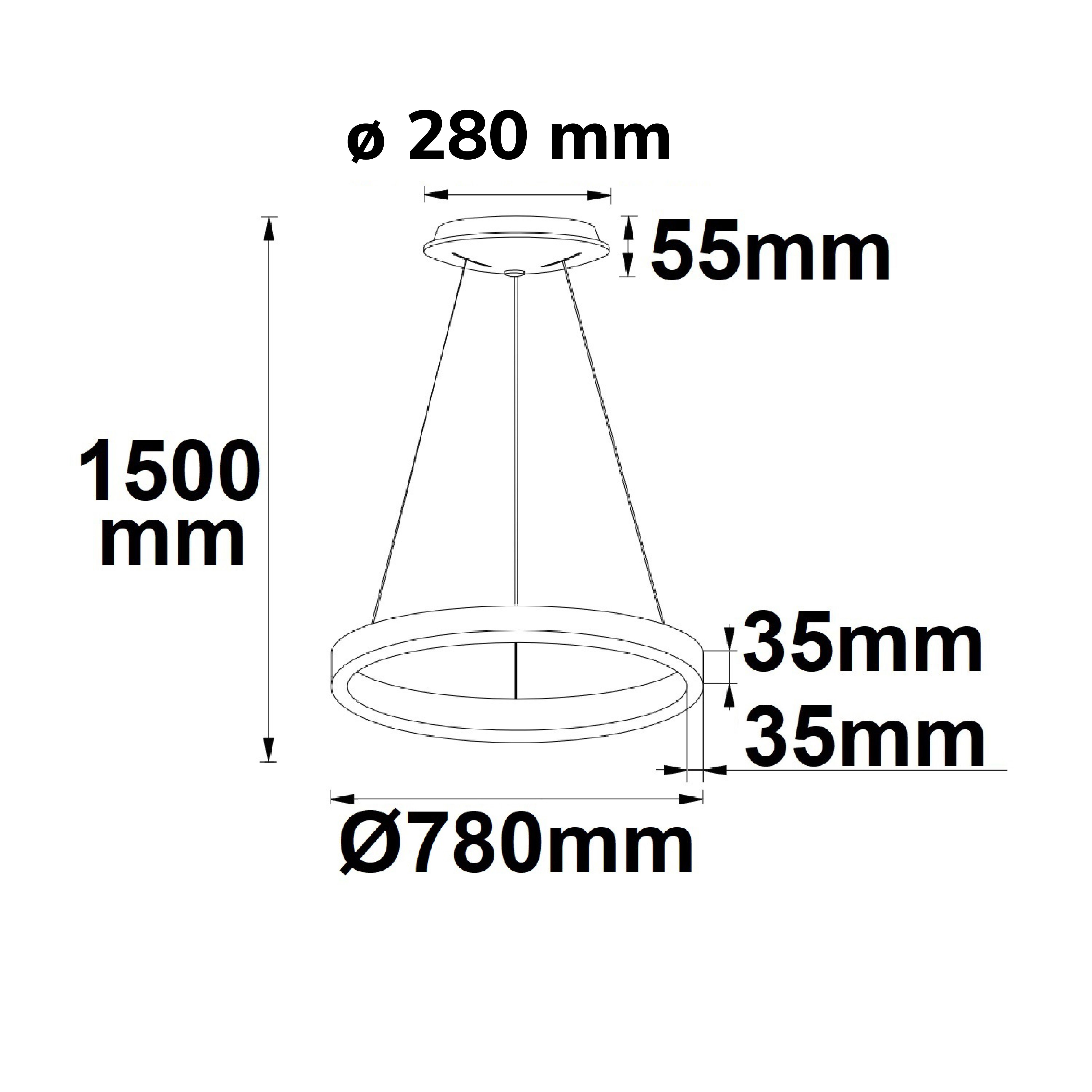 ISOLED LED Hängeleuchte Orbit 780, schwarz, 60W, rund, ColorSwitch 3000|3500|4000K, dimmbar - 3