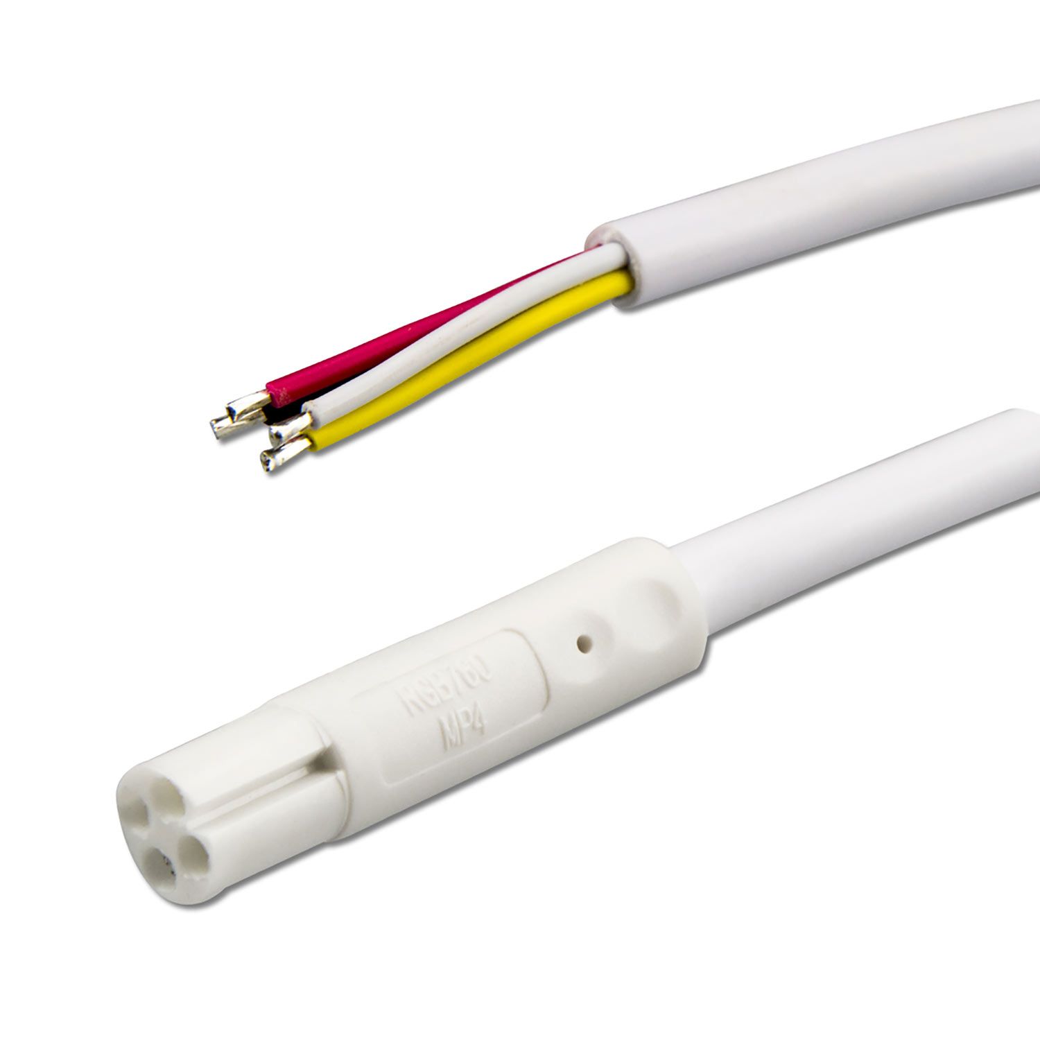 ISOLED Mini-Plug RGB Anschlusskabel male, 1m, 4-polig, IP54, weiß, max. 48V/6A - 1