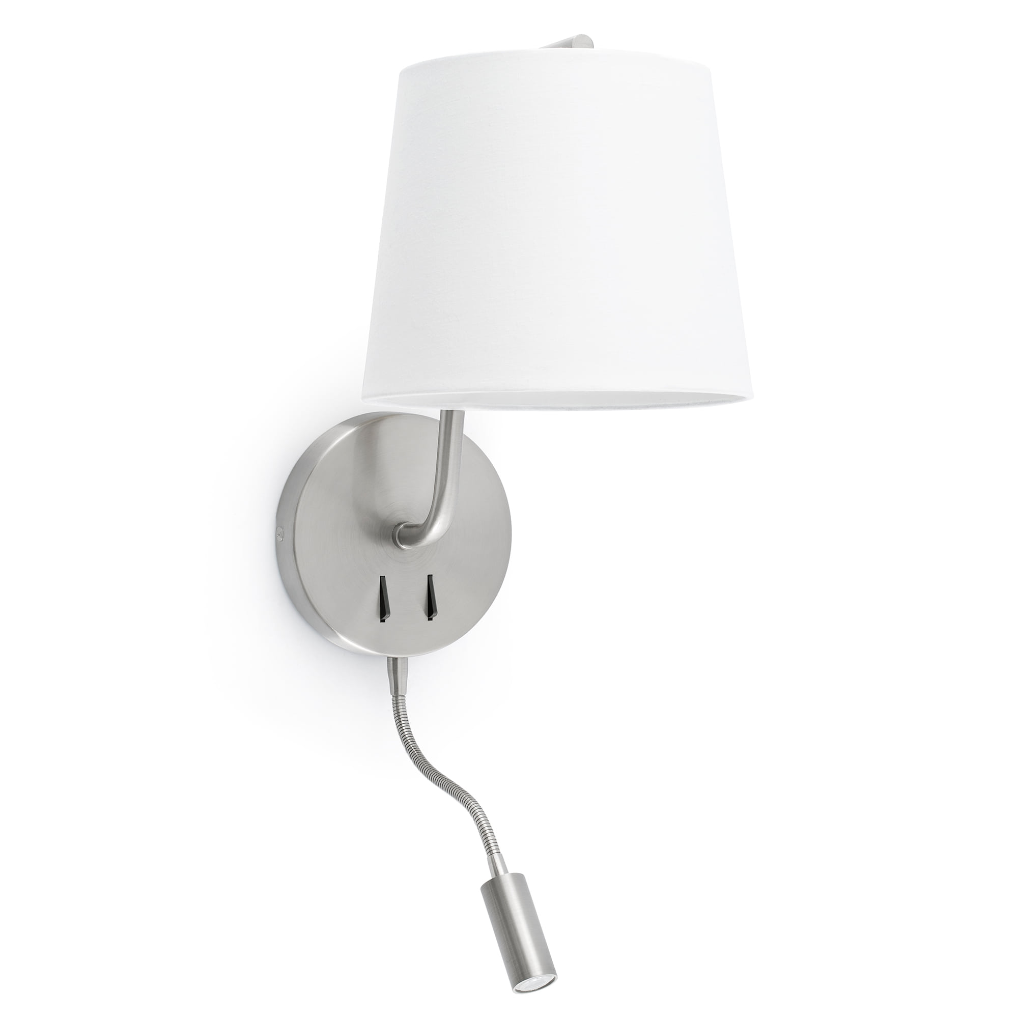 Faro BERNI Wandleuchte satiniert Nickel mit LED-Leser Faro BERNI Wandleuchte satiniert Nickel mit LED-Leser - Produktbild 1