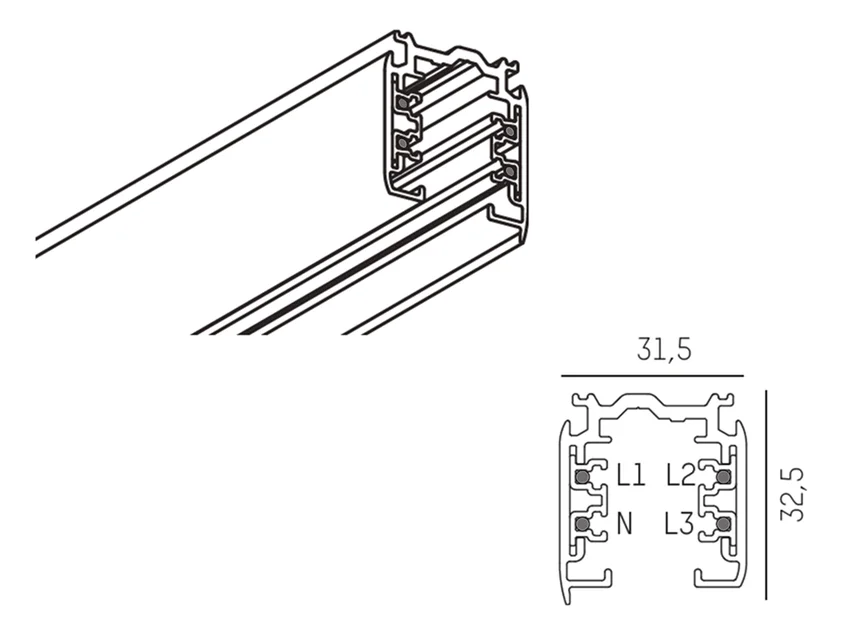Molto Luce 3 PHASE TRACK SD (grau) - 2
