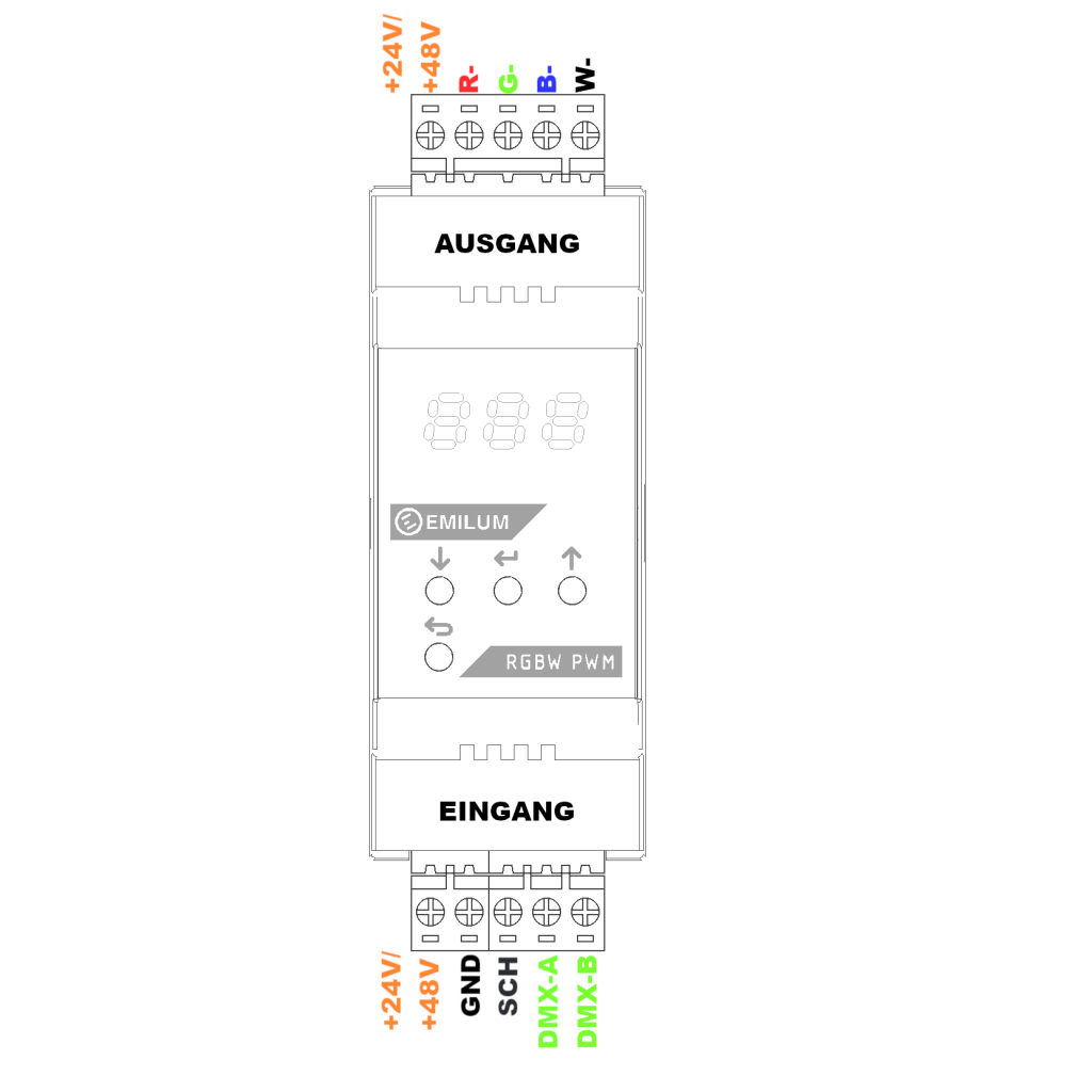 Emilum LED-PWM-Dimmer, 4-Kanal, DMX/RDM, 12-48V, 300W (600W @48V) - 4