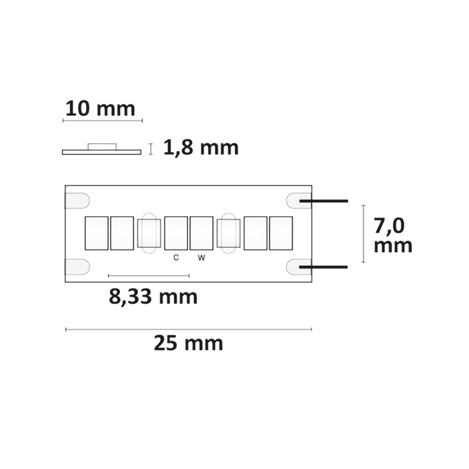 ISOLED LED CRI919/940 MiniAMP CCT Flexband, 12V DC, 15W, IP20, 120cm, 2 polig, Kabel mit Stecker, 240 LED/m - 4