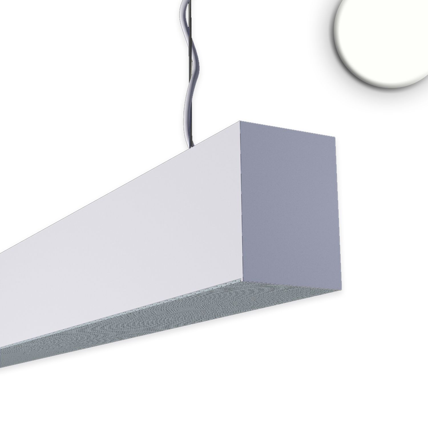 ISOLED PROLAMP 30FIDhs Pendel 248W silber, 5884mm, doppelt asymmetr. 25°, Push/DALI dimmbar, 4000K+4000K, 2-teilig ISOLED PROLAMP 30FIDhs Pendel 248W silber, 5884mm, doppelt asymmetr. 25°, Push/DALI dimmbar, 4000K+4000K, 2-teilig - 1