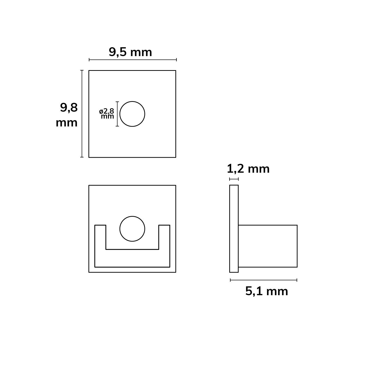 ISOLED Endkappe EC219 für LED Fliesenprofil UP8, mit Kabeldurchführung - 3