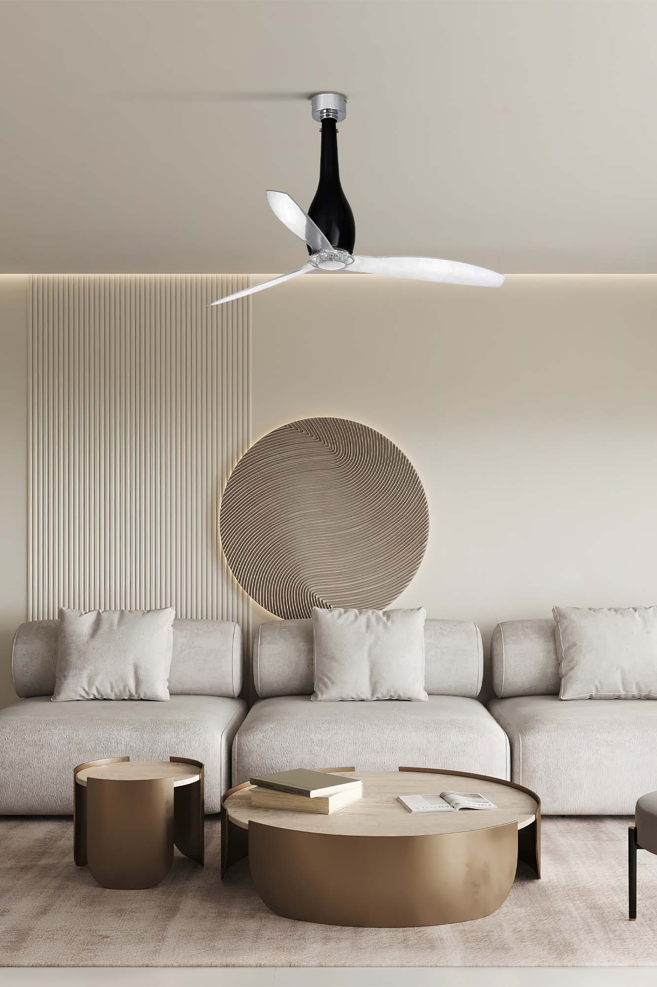 Faro ETERFAN M LED-Ventilator schwarz glänzend/transparent 3000K - 4