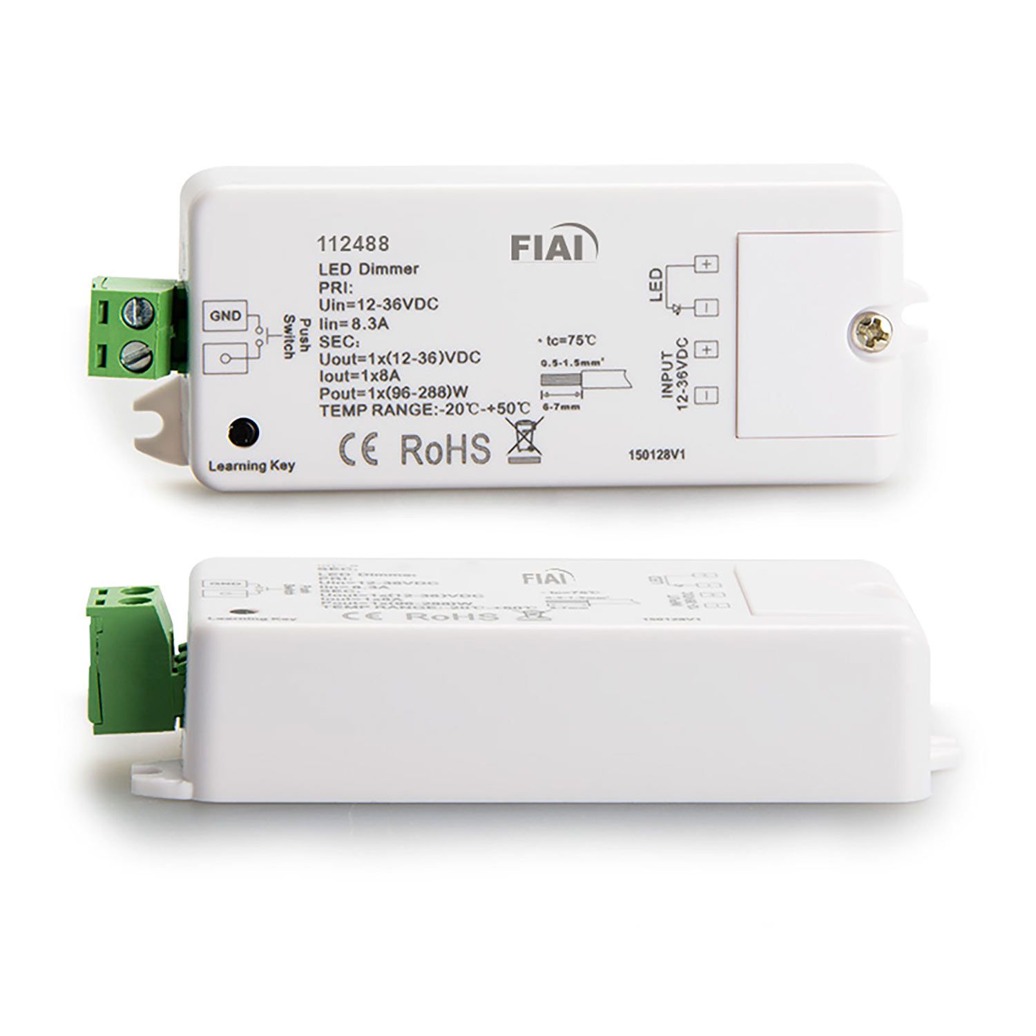ISOLED Sys-One Funk/Push PWM-Dimmer, 1 Kanal, 12-36V 8A, 48V 4A - 1
