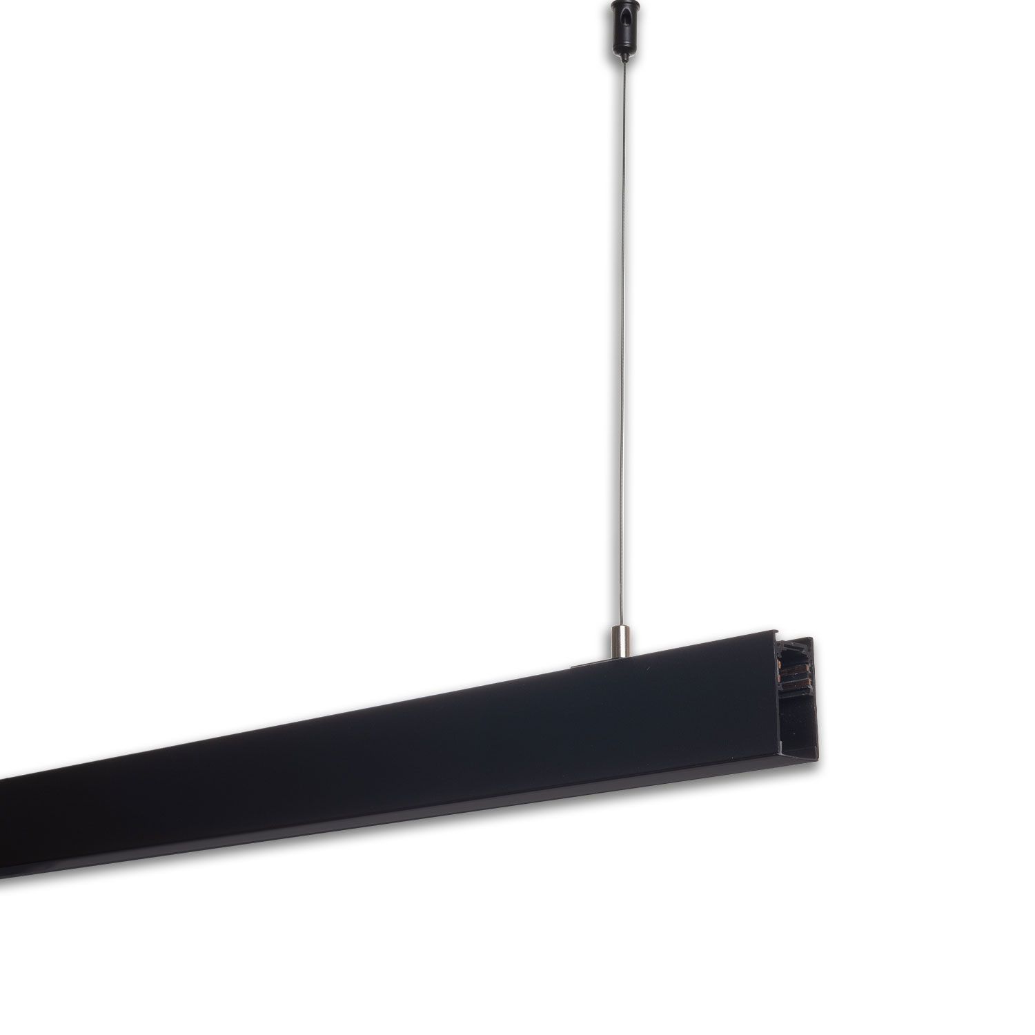 ISOLED Track48 Aufbauschiene, schwarz, 300cm, 4-polig, inkl. Endkappen und Schutzcover - 3