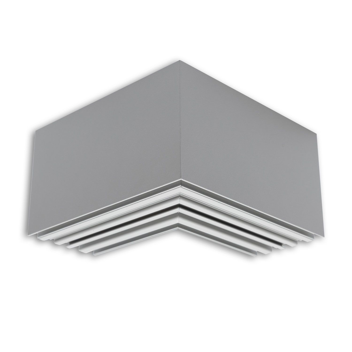 ISOLED LAMP40 90° Eck, geschweißt, 140x140mm, silber pulverbeschichtet, exkl. Cover - 2