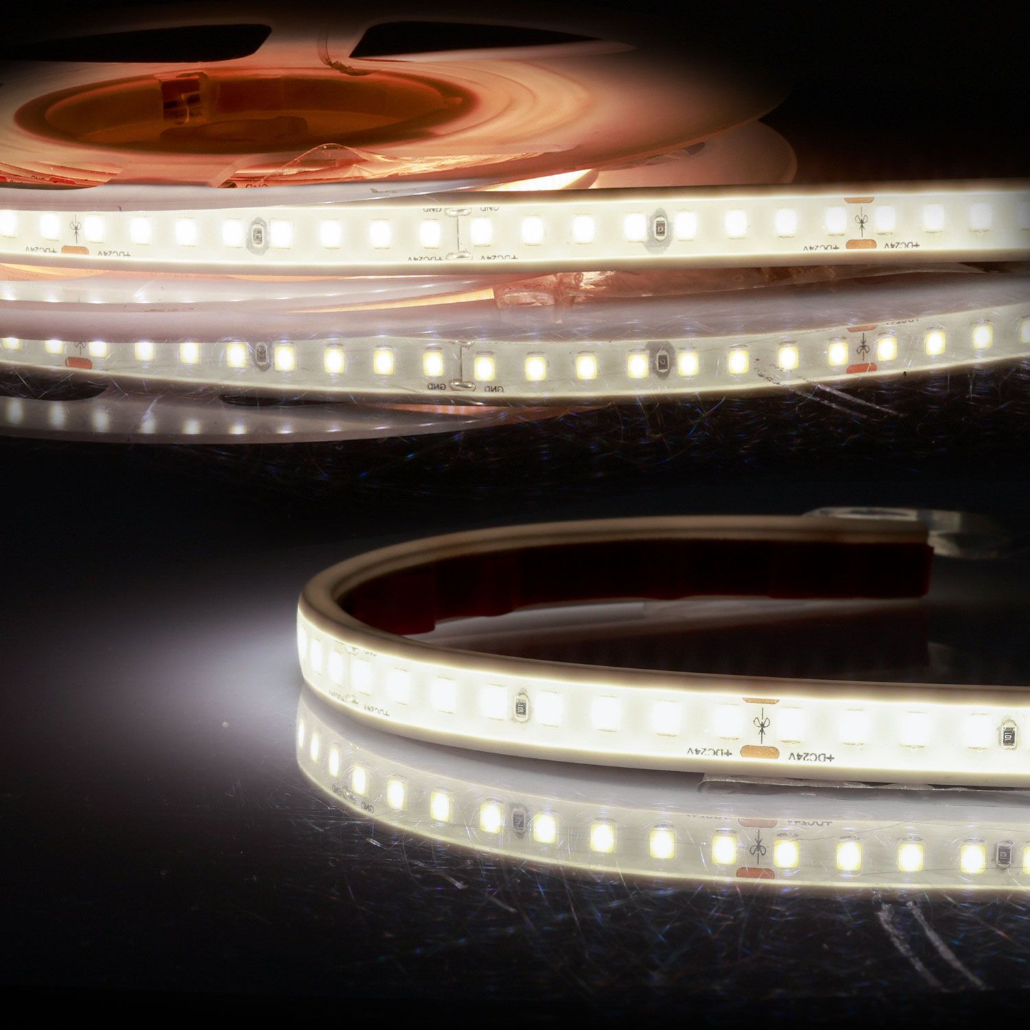 ISOLED LED AQUA930 PU Linear Flexband, 24V DC, 12W, IP68, 3000K, 135 lm/W, 5m Rolle, 160 LED/m - 1