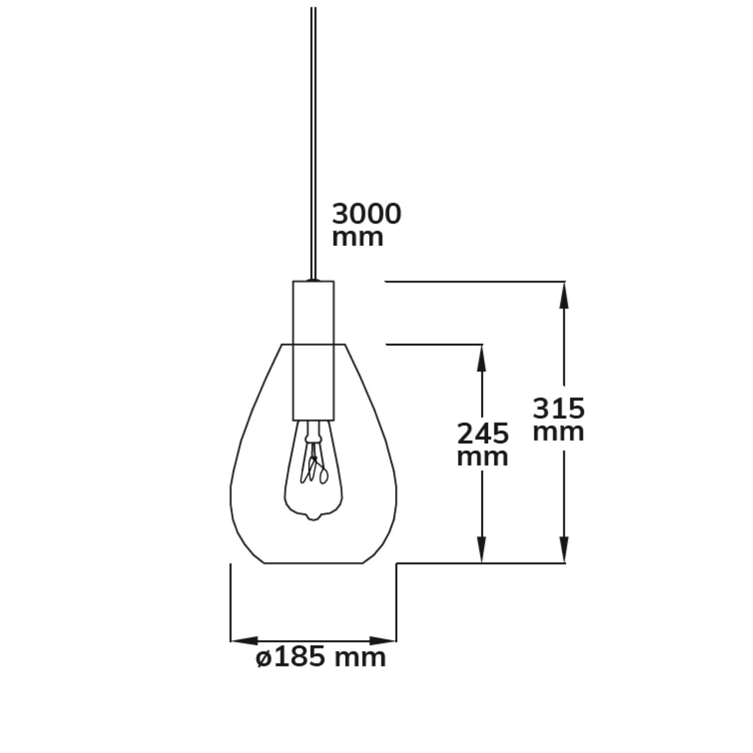 ISOLED Pendelleuchte, Smoky Glas, E27, 50-300cm, exkl. Leuchtmittel, exkl. Baldachin - 3