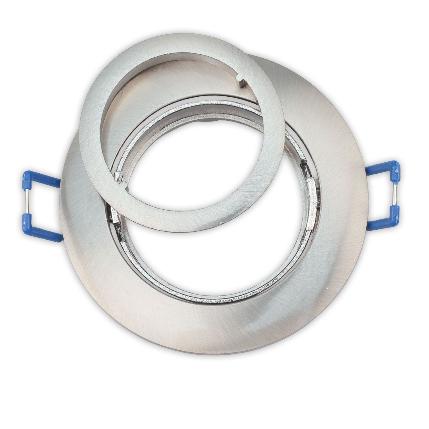 ISOLED Einbaurahmen rund, Loch 68mm, Alu Nickel-Satin, für GU10/MR16 Spots - 5