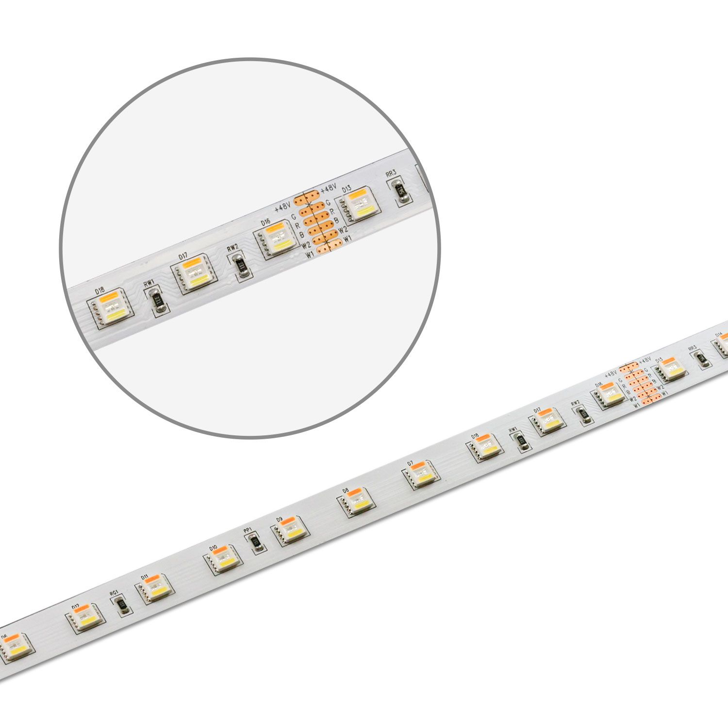 ISOLED LED SIL RGB+WW+KW CCT Flexband, 48V DC, 20W, IP20, 5in1 Chip, 10m Rolle, 60 LED/m - 2