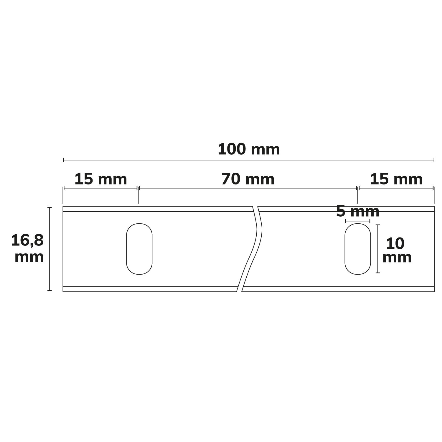 ISOLED Befestigungsleiste für Montageprofile, 10cm, gebohrt - 3