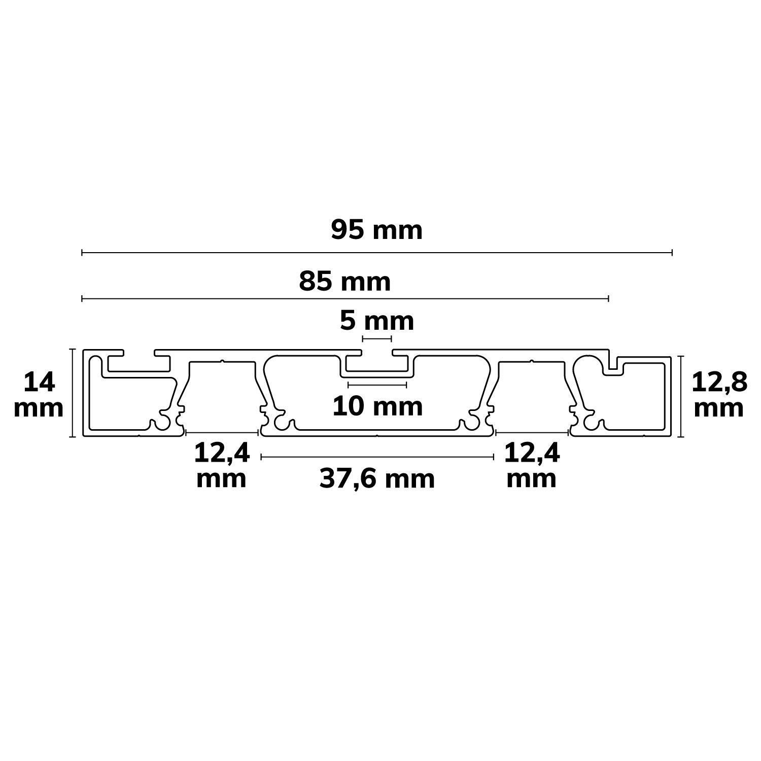 ISOLED Gardinenprofil Curtain10 DOUBLE, weiß RAL9010, 200cm - 2