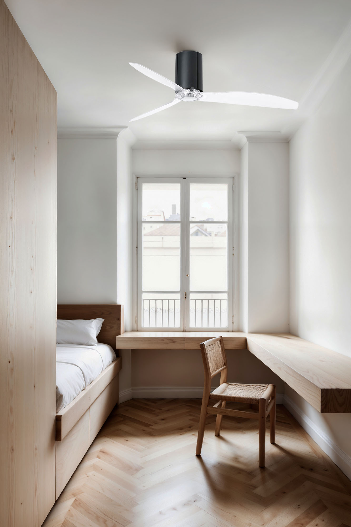 Faro MINI TUBE FAN M LED Schwarzer glänzender/transparenter Ventilator 3000K - Produktbild 4