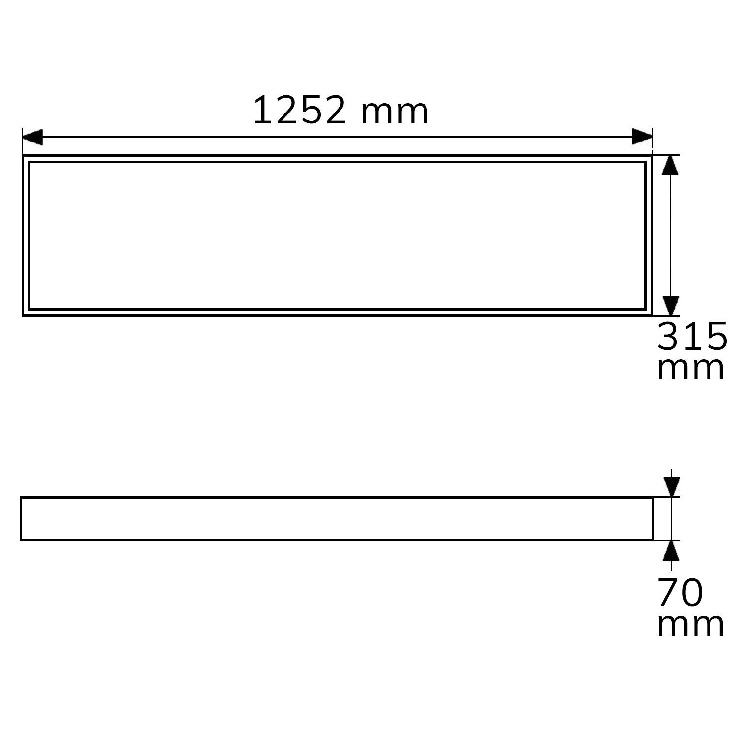 ISOLED Aufbaurahmen weiß RAL 9016, Höhe 7cm, für LED Panels 308x1245, steckbare Schnellmontage - 2