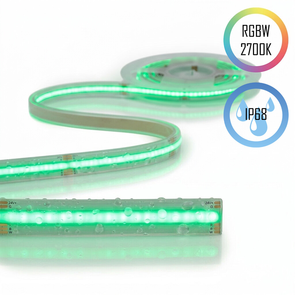 Emilum Flex COB RGBW LED-Streifen 24V, 18W, RGBW/2700K, CRI90, 784LED, IP68, 14mm - 1