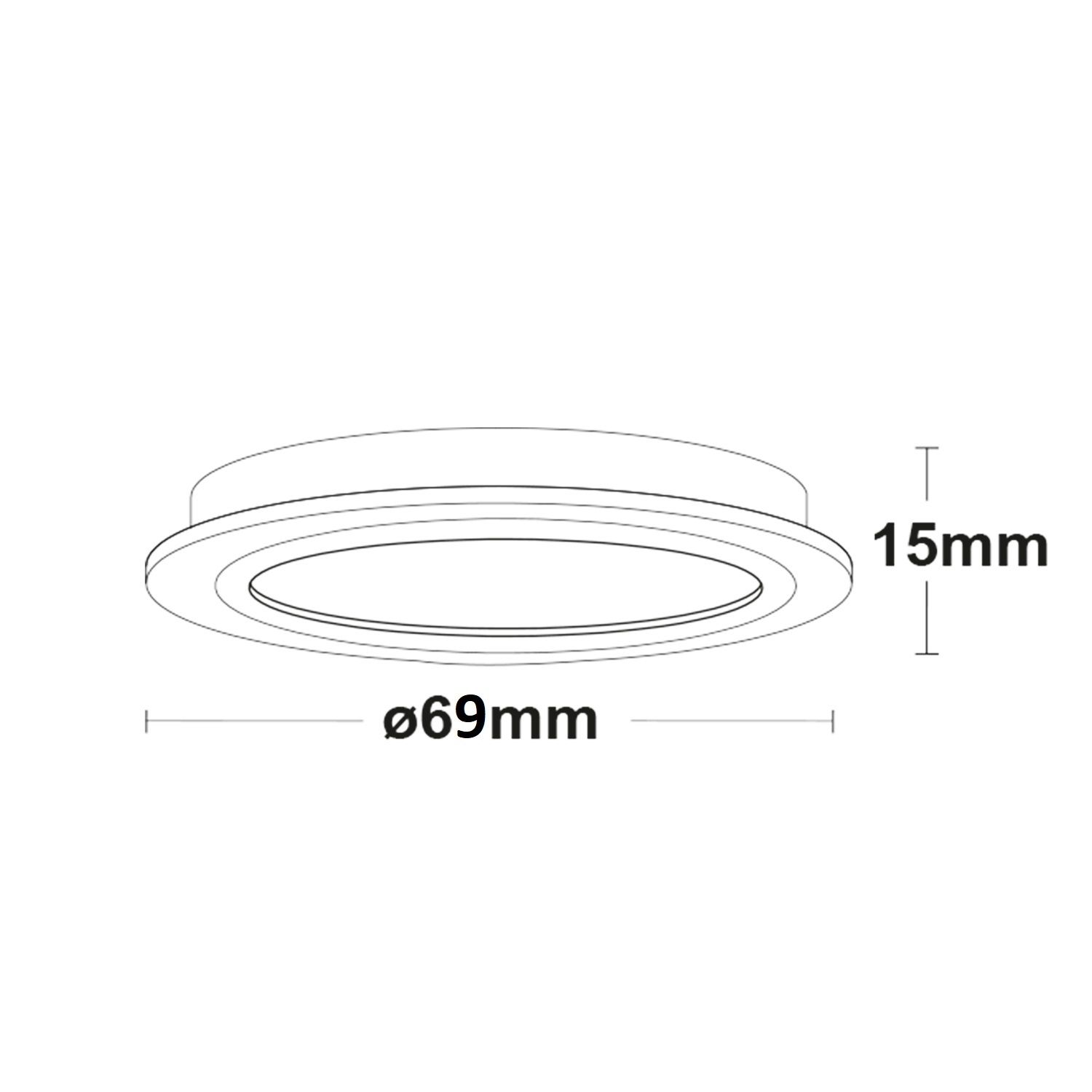ISOLED LED Möbeleinbaustrahler MiniAMP silber, 4W, 60°, 12V DC warmweiß 3000K, dimmbar - 4