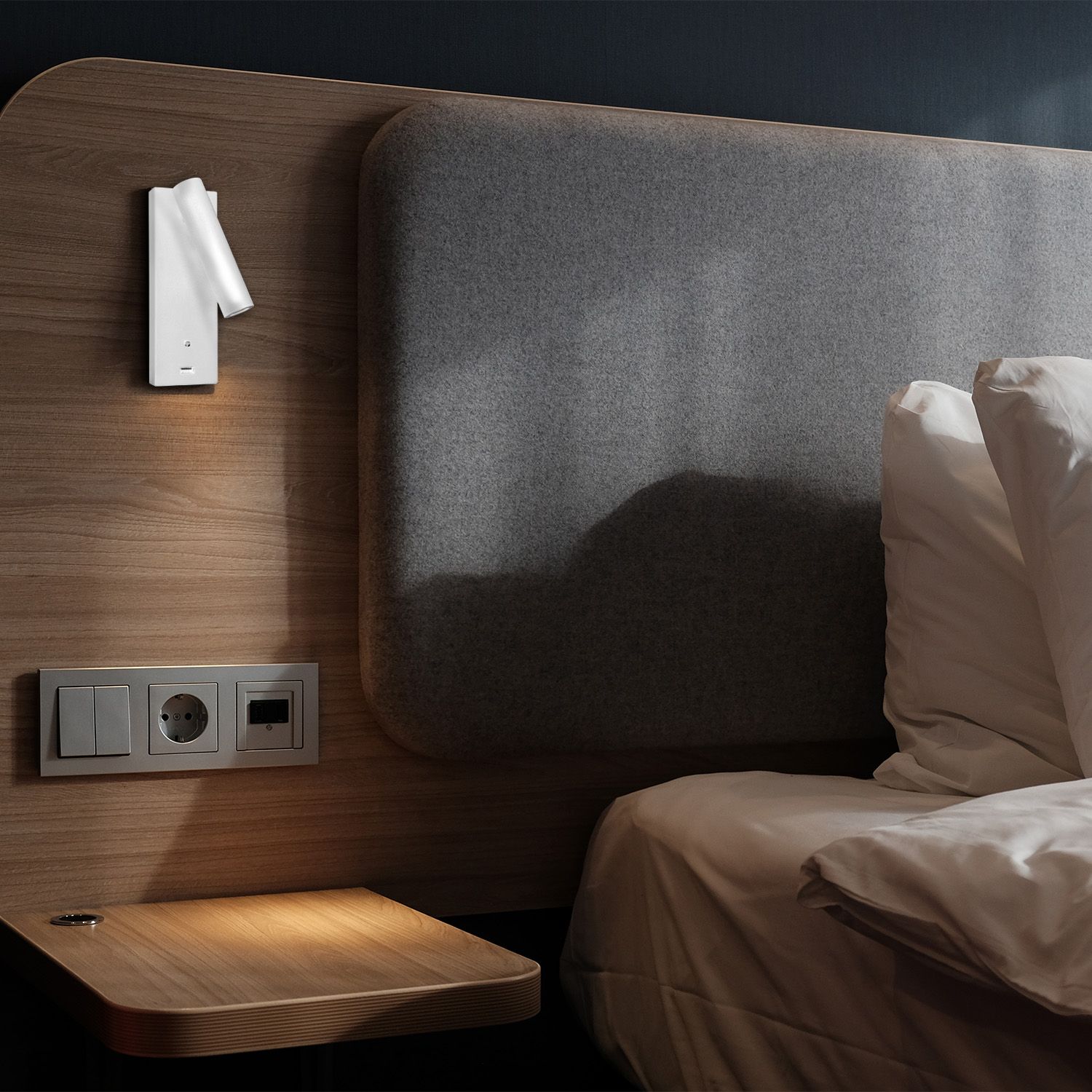 ISOLED LED Leseleuchte, 3W, weiß, mit USB-A und USB-C Ladebuchse, warmweiß, 3 Stufen dimmbar - 8