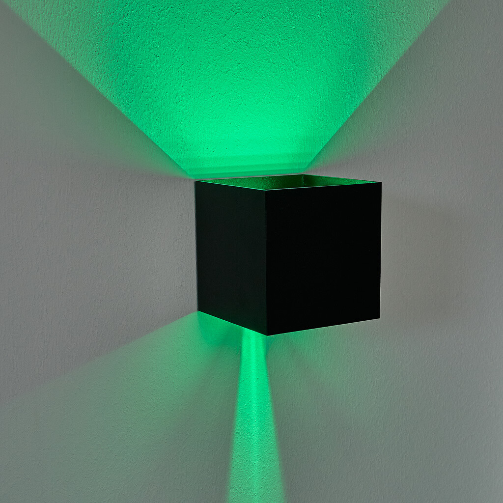 Emilum LED-Wandleuchte 24V, 8W, RGBW/2700K, CRI90, IP54 Schwarz - Produktbild 3