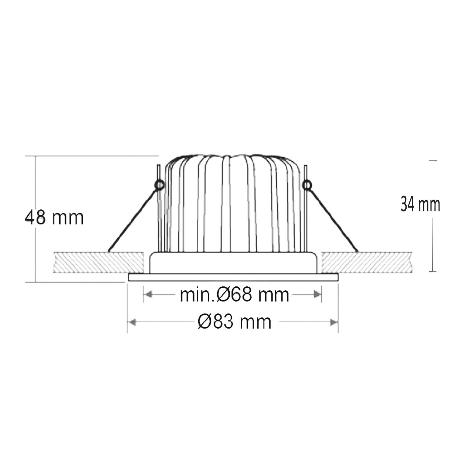 ISOLED LED Einbaustrahler MiniAMP 24V DC, 68mm Loch, alu gebürstet, 5W, 4000K, dimmbar - 2
