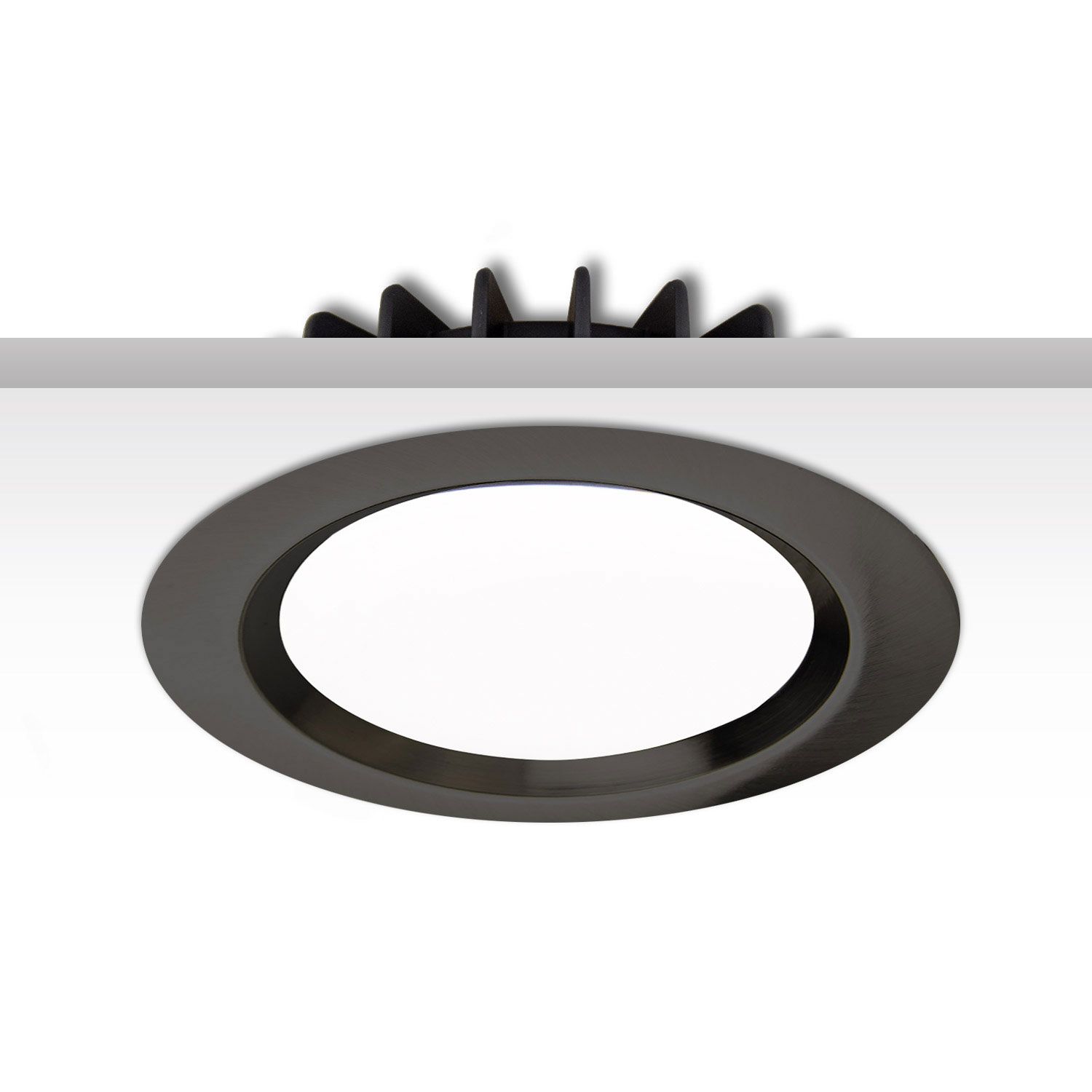 ISOLED Cover Aluminium rund schwarz rückversetzt für Sys-90 - 2