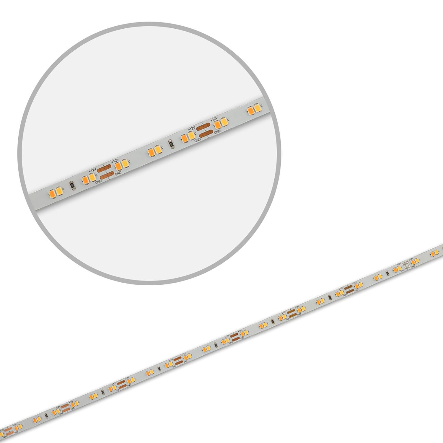ISOLED LED CRI919/940 MiniAMP CCT Flexband, 12V DC, 8W, IP20, 250cm, 2 polig, Kabel mit Stecker, 126 LED/m - 1