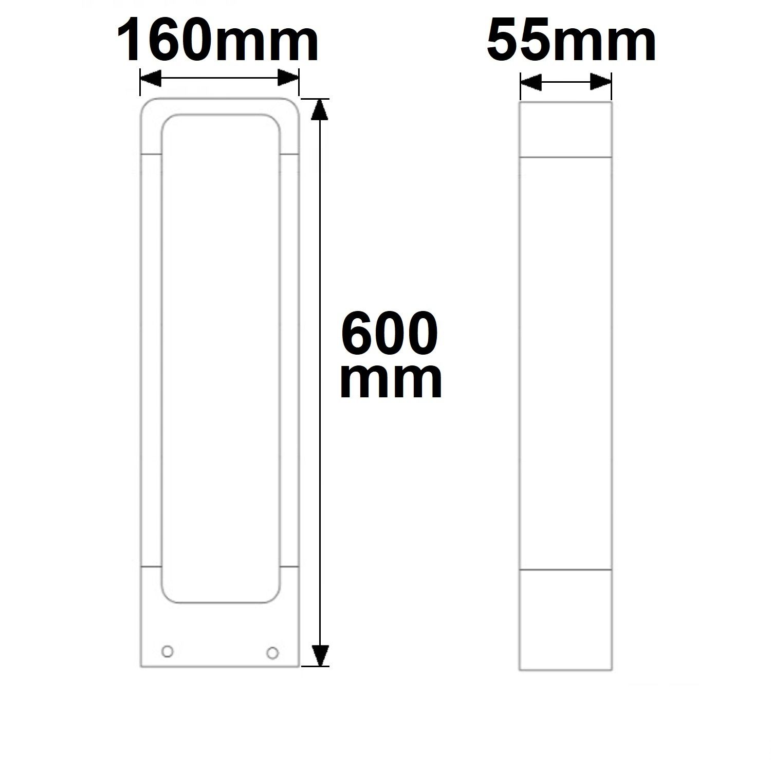 ISOLED LED Wegeleuchte Poller-2, 60cm, 9W, sandschwarz, warmweiß - 2