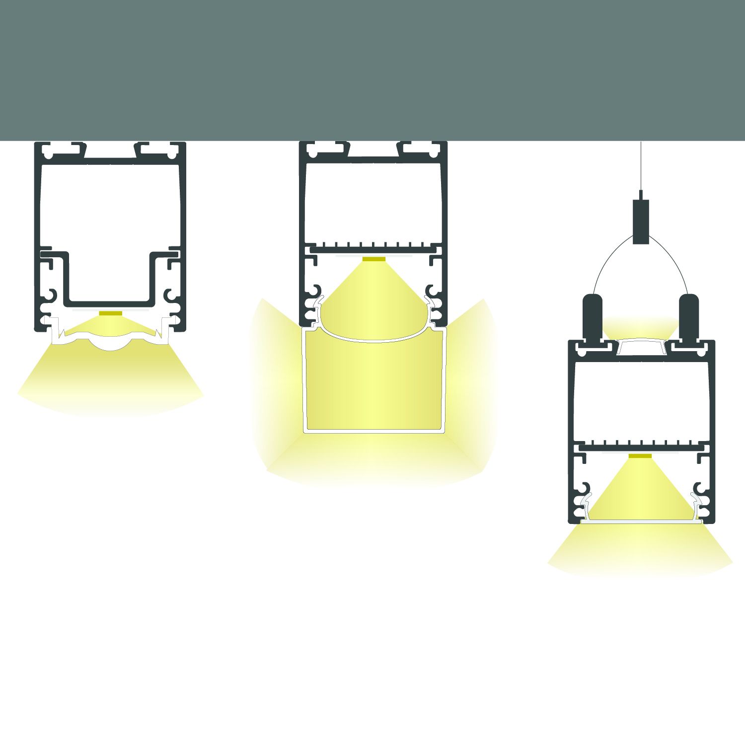 ISOLED LED Leuchtenprofil LAMP30 V2 Aluminium silber pulverbeschichtet, 300cm - 6