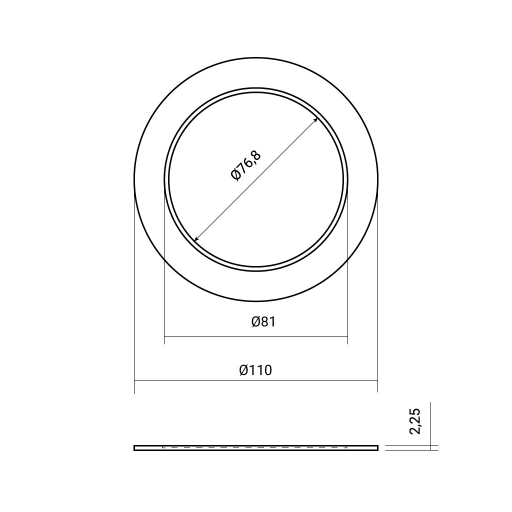 Emilum Adapter-Ring für 10W Spot 110mm Schwarz - 4