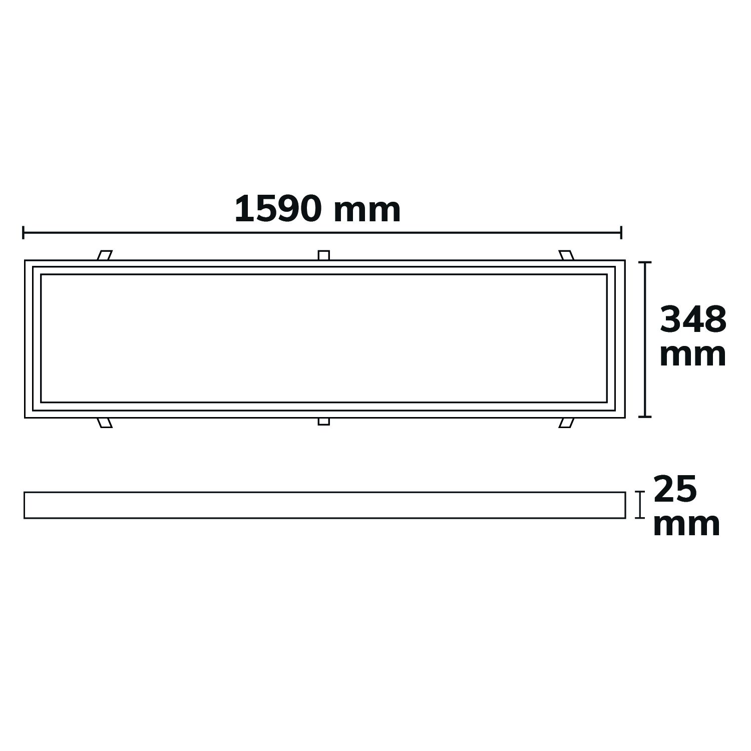 ISOLED Einbaurahmen weiß RAL 9016, für LED Panels 308x1550, steckbare Schnellmontage - 3
