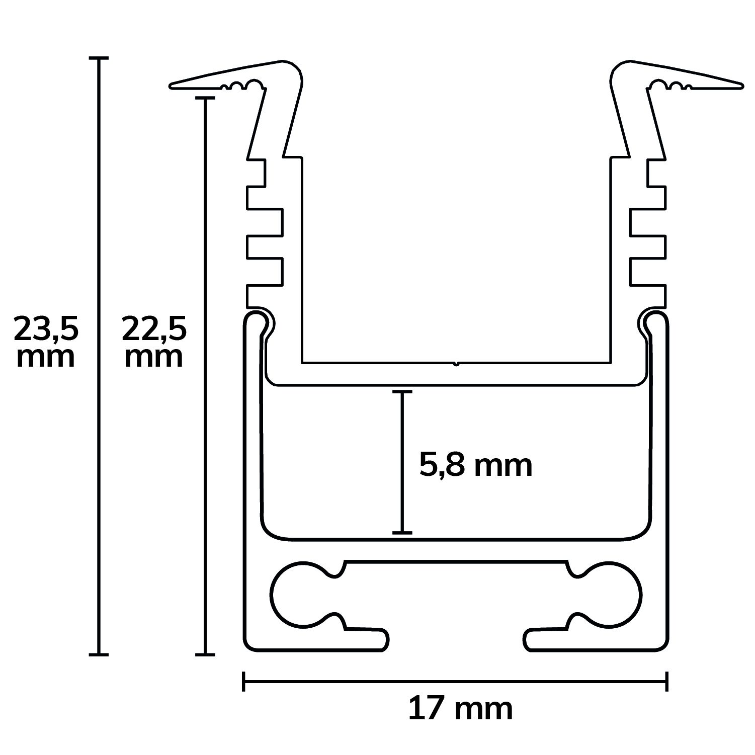 ISOLED LED Einbauprofil DIVE12 Aluminium weiß RAL 9010, 200cm - 4