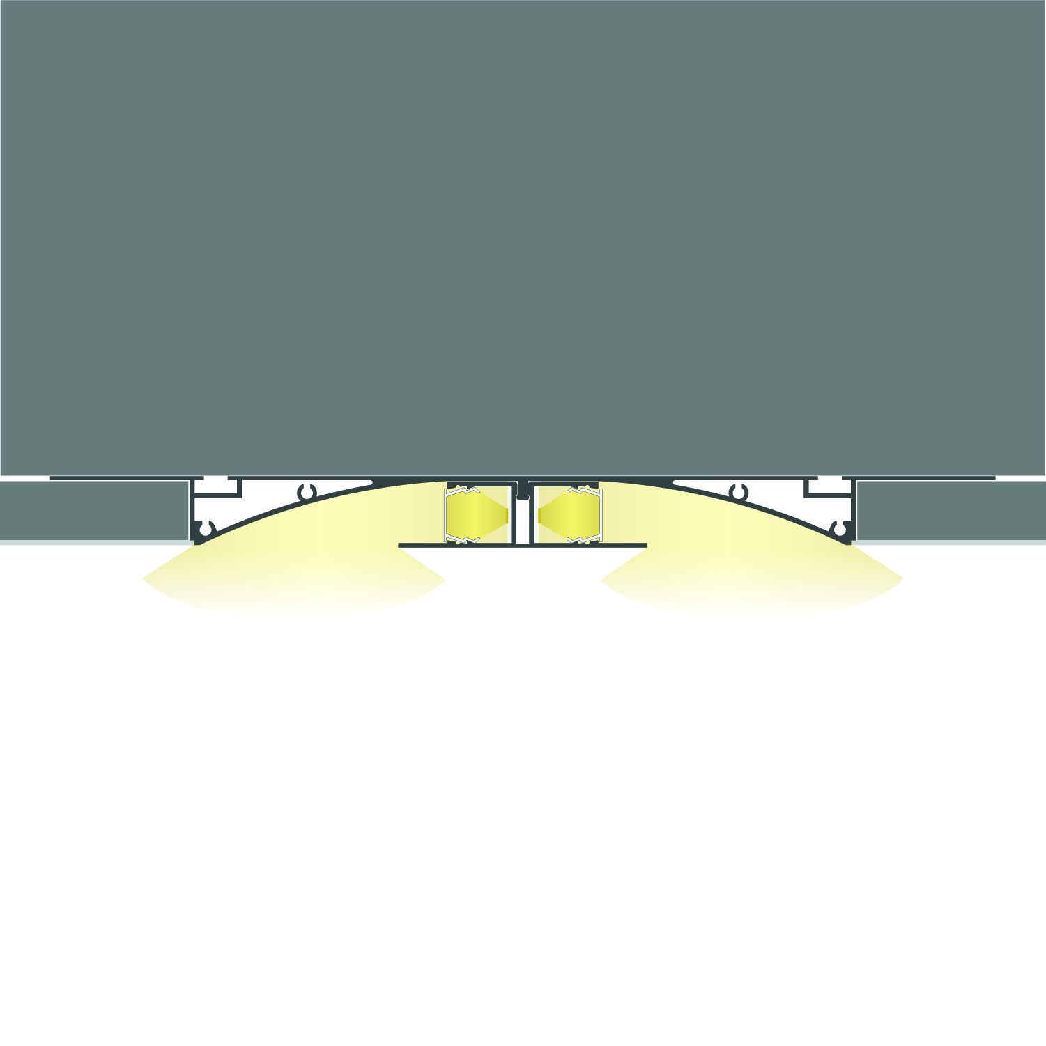 ISOLED LED Trockenbau-Leuchtenprofil Double Curve, weiß RAL 9010 200cm - 4